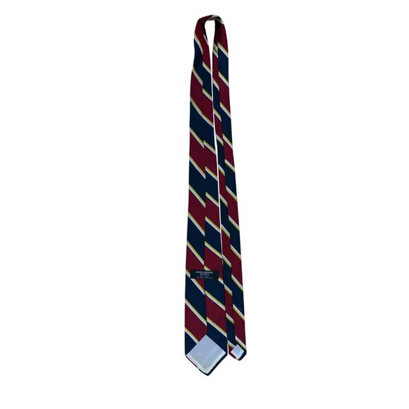 Vintage Brooks Brothers Red & Navy Silk Striped Tie 58" Classic Formal Accessory - Picture 5 of 7